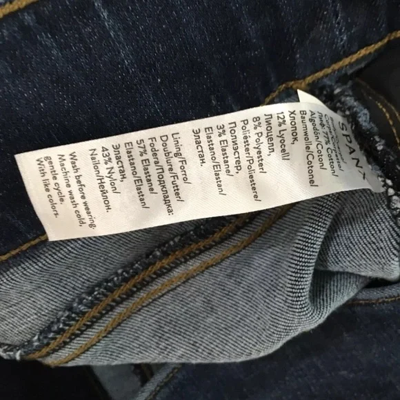 SPANX jeans legging pants Distressed Skinny Blue hi rise size m - Picture 4 of 5